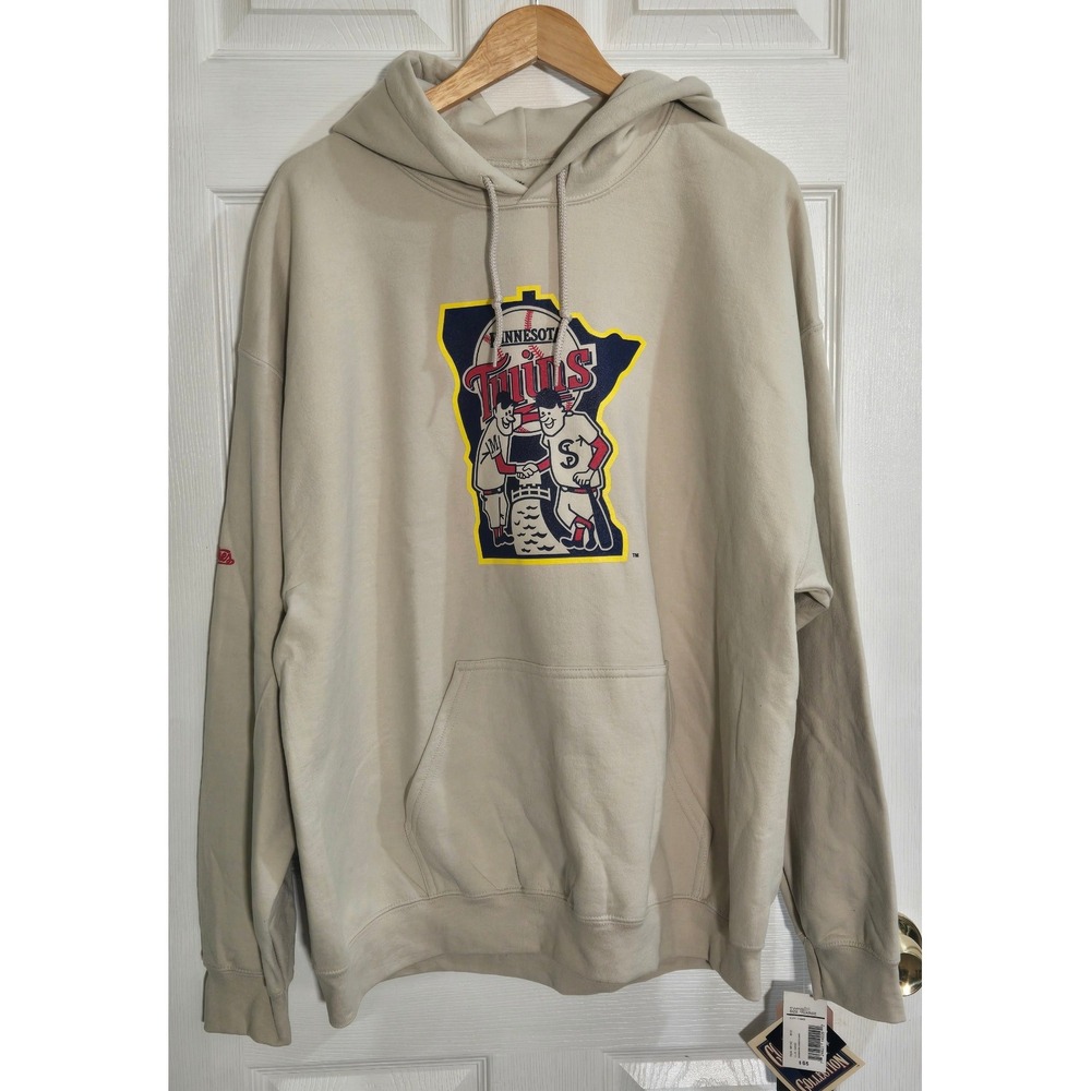 Stitches MLB Minnesota Twins Cooperstown Hoodie Sand Mens Large NWT 96142